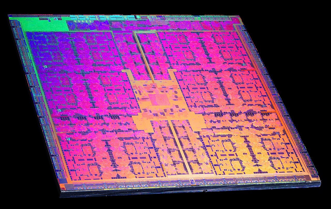 Macro photograph of an Nvidia GPU silicon die, representative of the chips at the center of SpaceX GPU debt deal